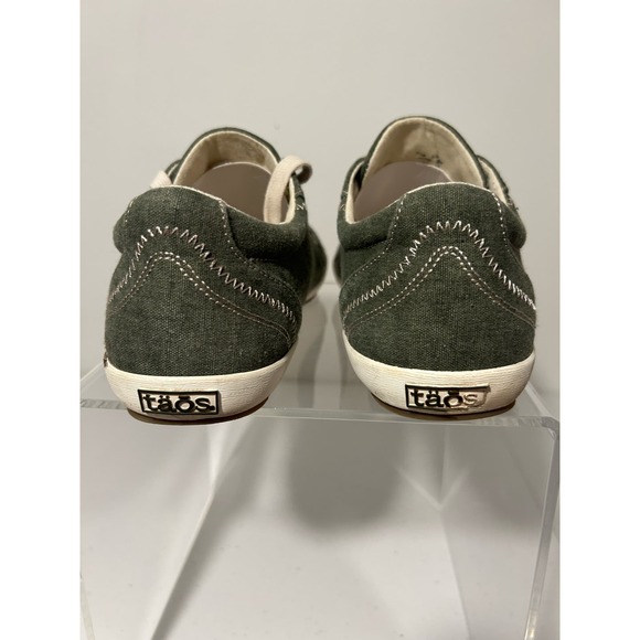 Taos Star Womens 9 Green White Shoes Sneakers Canvas Casual Lace Up Low Top - Picture 9 of 13